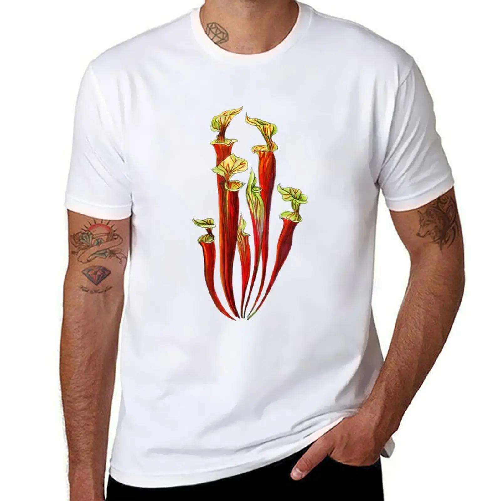 Sarracenia carnívora plantas camiseta hombre camisetas de alta calidad marca de lujo camiseta esencial