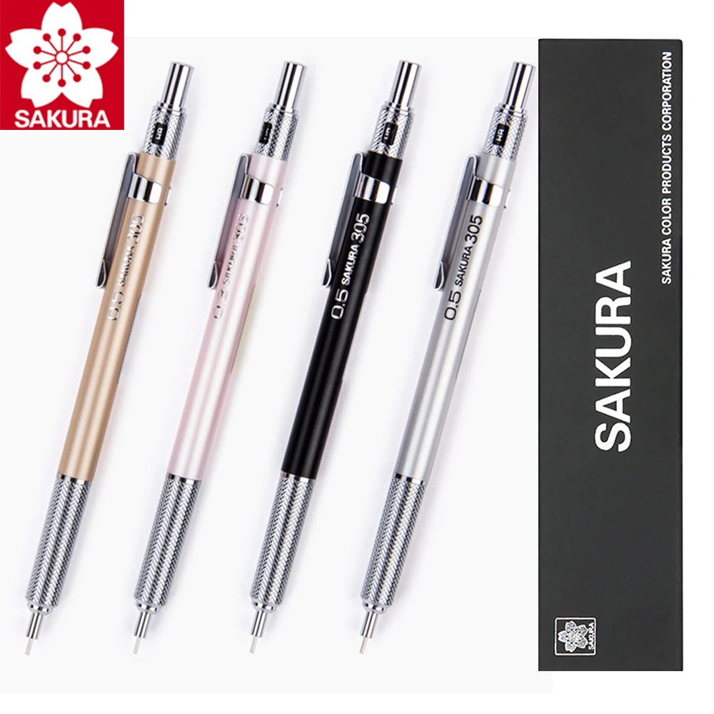 Japan SAKURA Metal Mechanical Pencil Drawing Low Center of Gravity 0.3mm/0.5mm Activity Pencil XS-305/303 Art Supplies