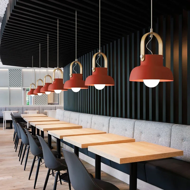 Imagem -02 - Nordic Loft Led Iron Pendant Lights Macaron Lights Sala de Restaurante Lâmpada do Quarto Home Indoor Kitchen Fixtures Luminária