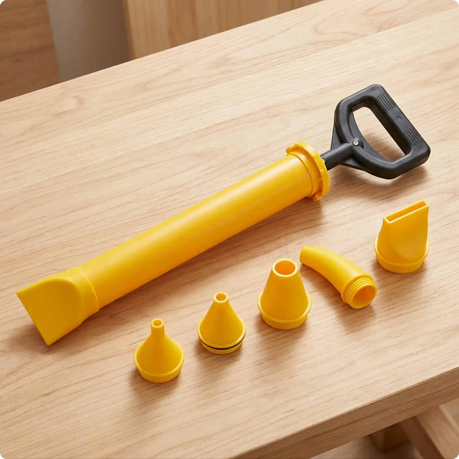 Heavy Duty Mortar Injector Tool for Concrete Crack Repair with Stainless Steel Push Rod and Ergonomic D Handle Cement Caulking