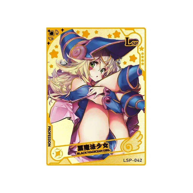 DIY 1pcs/set Yu-Gi-Oh! Metal card Dark Magician Girl Anime collection card Board game card toys Flash card Christmas gift