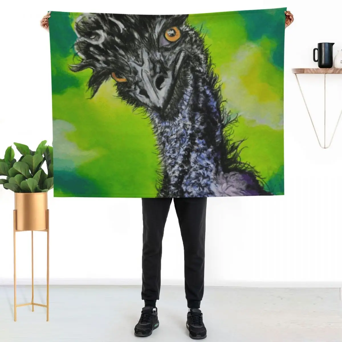 

Emu bird Throw Blanket Cozy Throw Blanket Birthday Gift for Him Her