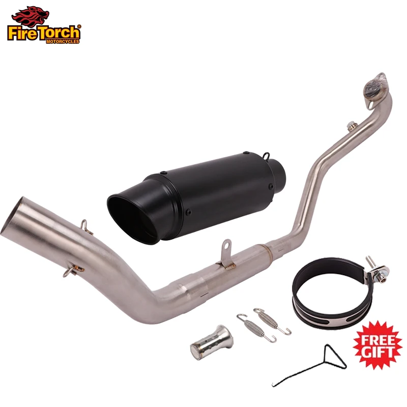 For CFmoto NK250 250SR 300NK NK300 NK300SR 300SS Motorcycle Exhaust Escape Modified Front Mid Link Pipe Moto No Laser Muffler