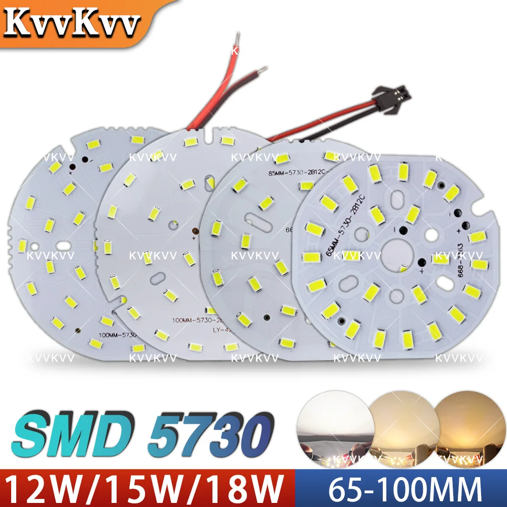 1PCS High Power LED Chip 12W 18W 15W LED Diode 65MM 85MM 100MM Bulb Lamp Round Light Source Board For LED Downlight Spotlight