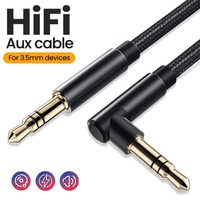 3.5mm Jack Elbow Aux Speaker Cable for Headphones Car Aux Cord Male To Male Adapter for Samsung Xiaomi Oppo Oneplus Earphones