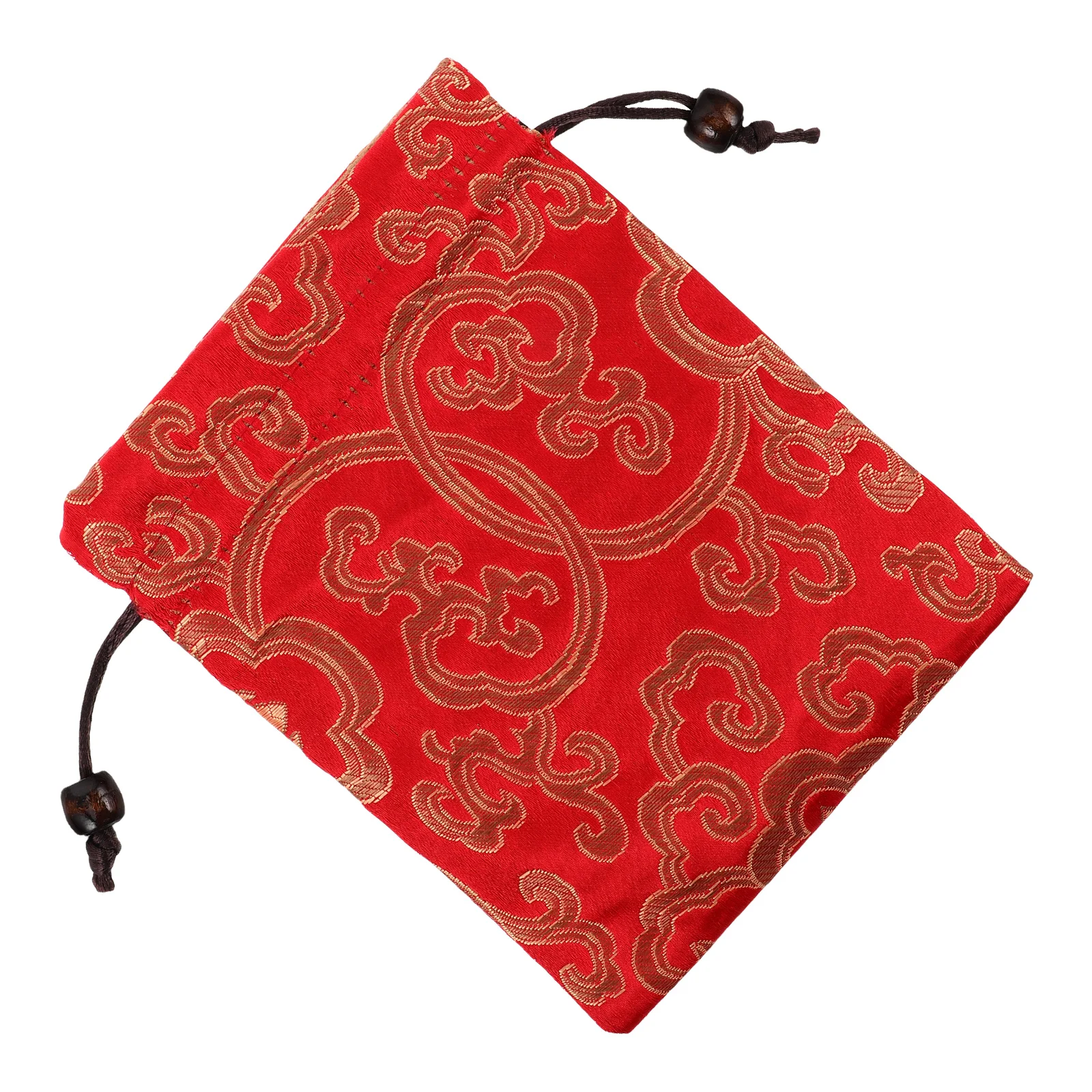 

Silk Brocade Pouch For Singing Bowl Storage Drawstring Closure Chinese Traditional Embroidered Jewelry Bag Instrument