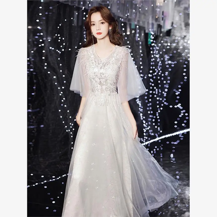 

Ele Long White Fairy T Forest System Sexy aduation Ball Gown Women's Faionable Spring New Arrival Evening Dr