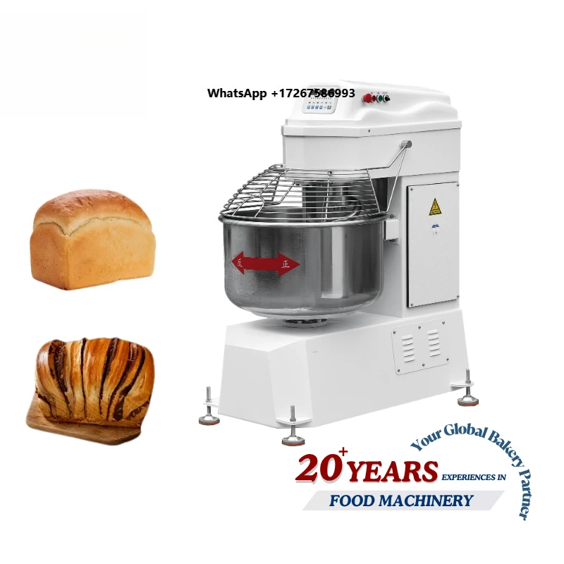 Industrial Vertical Dough Mixer Automatic Bread Dough Mixing Machine for Commercial Bakery Food Processing Equipment.