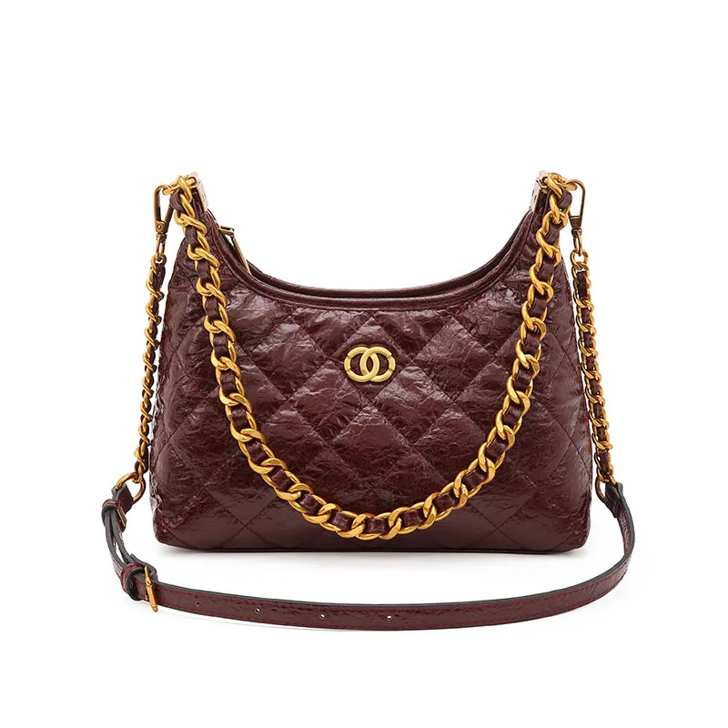 

2024, женские роскошные дизайнерские сумки из натуральной кожи, женская повседневная сумка через плечо, модная сумка с ромбом для поездок на работу под мышками