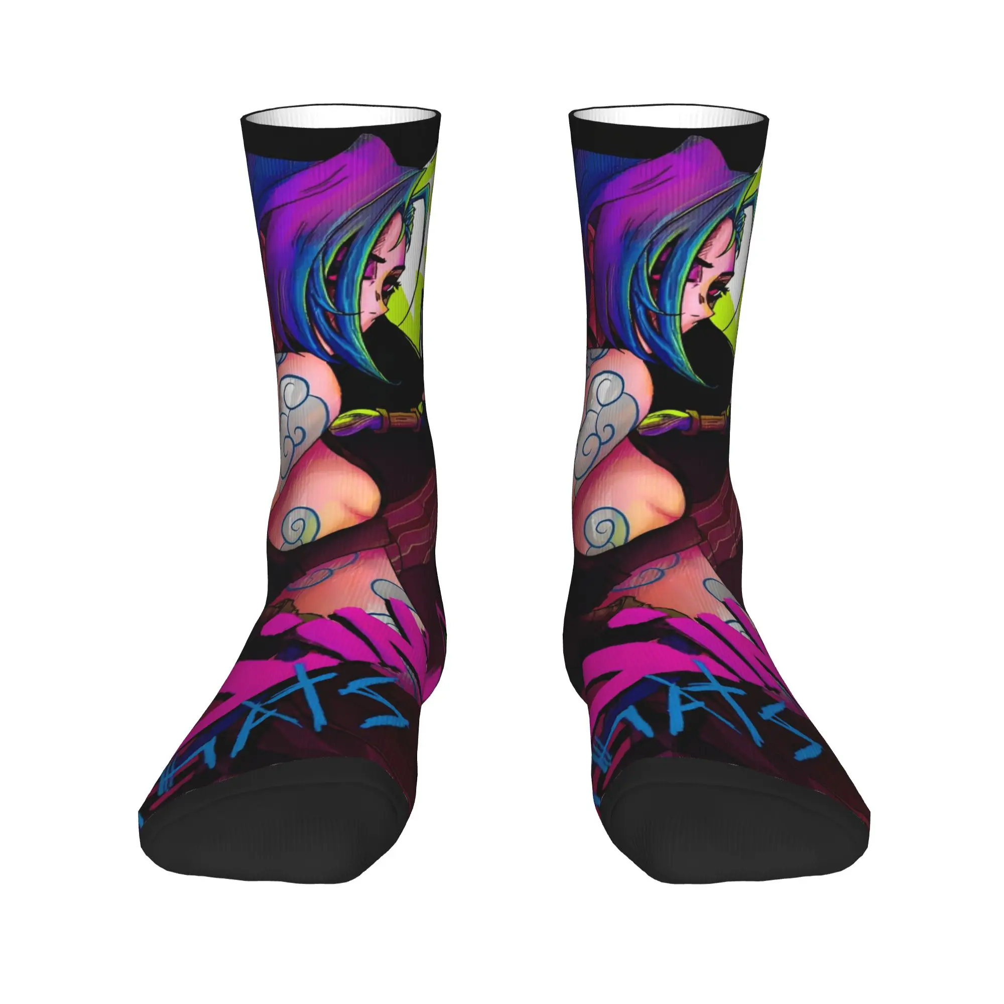Jinx Monkey  Arcane (8) Socks  Gothic Stockings Couple Soft Breathable Climbing Socks Autumn Pattern Non Slip Socks