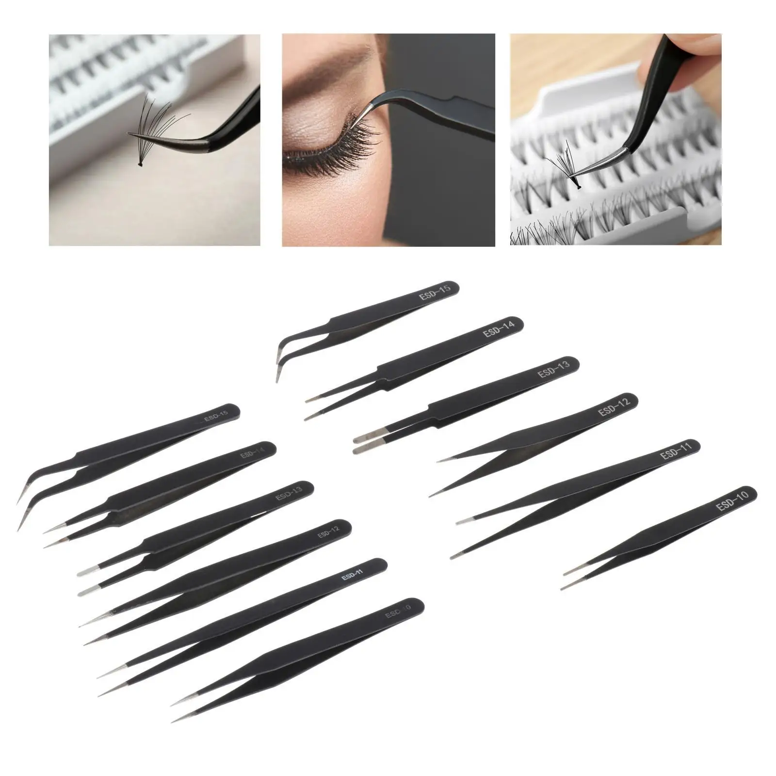 6Pcs Precision Tweezer Tool Set with Storage Bag High Precision Eyebrow Tweezer Precision Tweezers Set for Crafting
