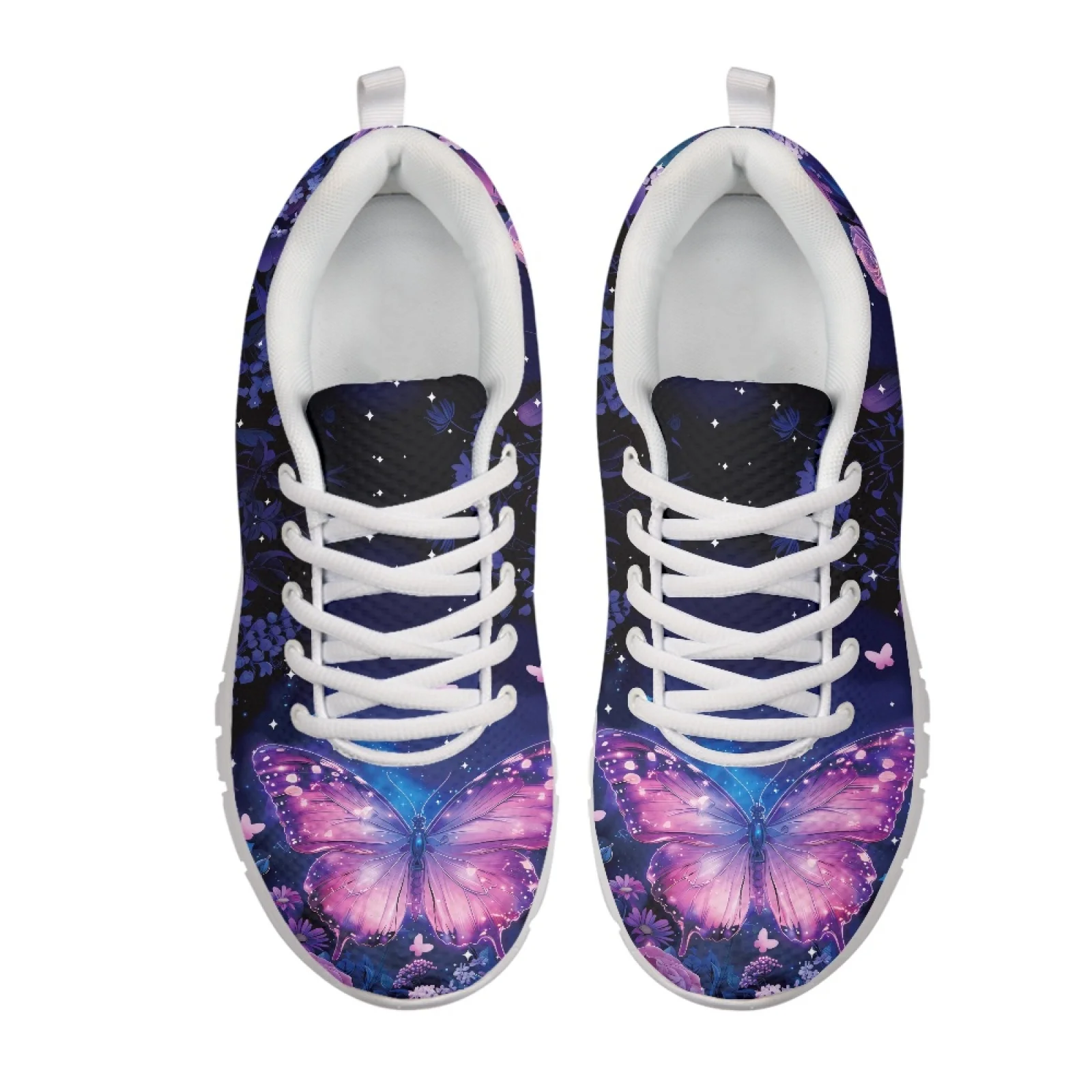 Coloranimal Purple Butterfly Running Sport Sneaker Footwear for Mens Mesh & EVA Sole Mens Athletic Trainers for Travel