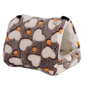 1 pçs coral velo dot print pequena espuma casa de estimação pendurado cama hamster para animais pequenos esquilo papagaio ninho algodão 6 principais vendas casinha ninho passarinho - №2