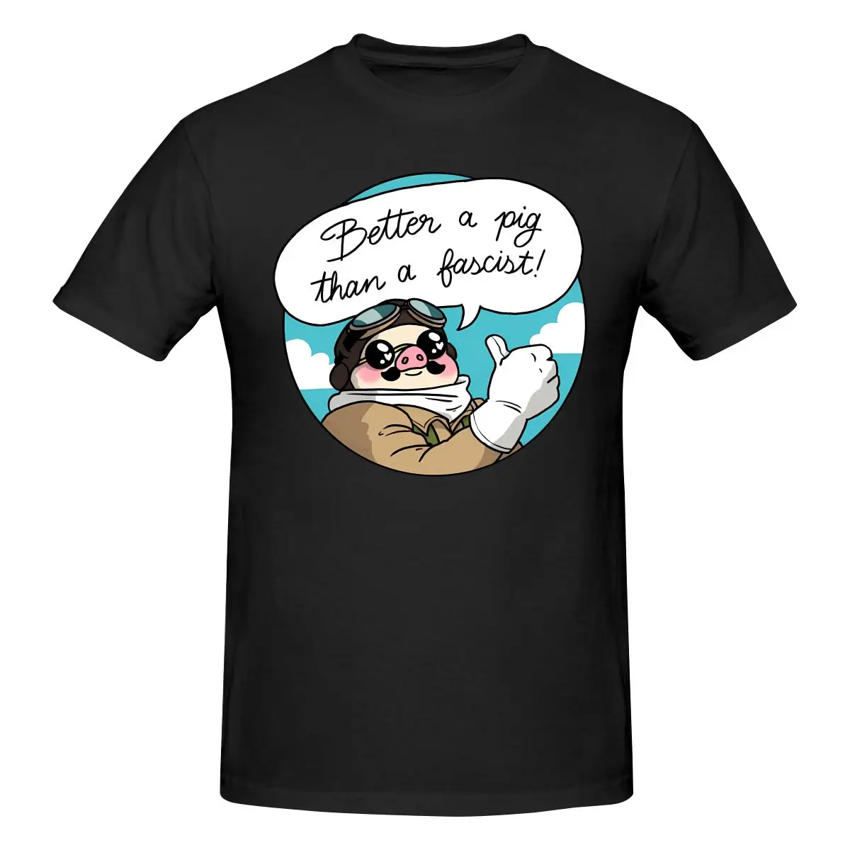 

Funny Better A Pig Than A Fascist! Men's Printed T-Shirt Unisex T shirtVintage