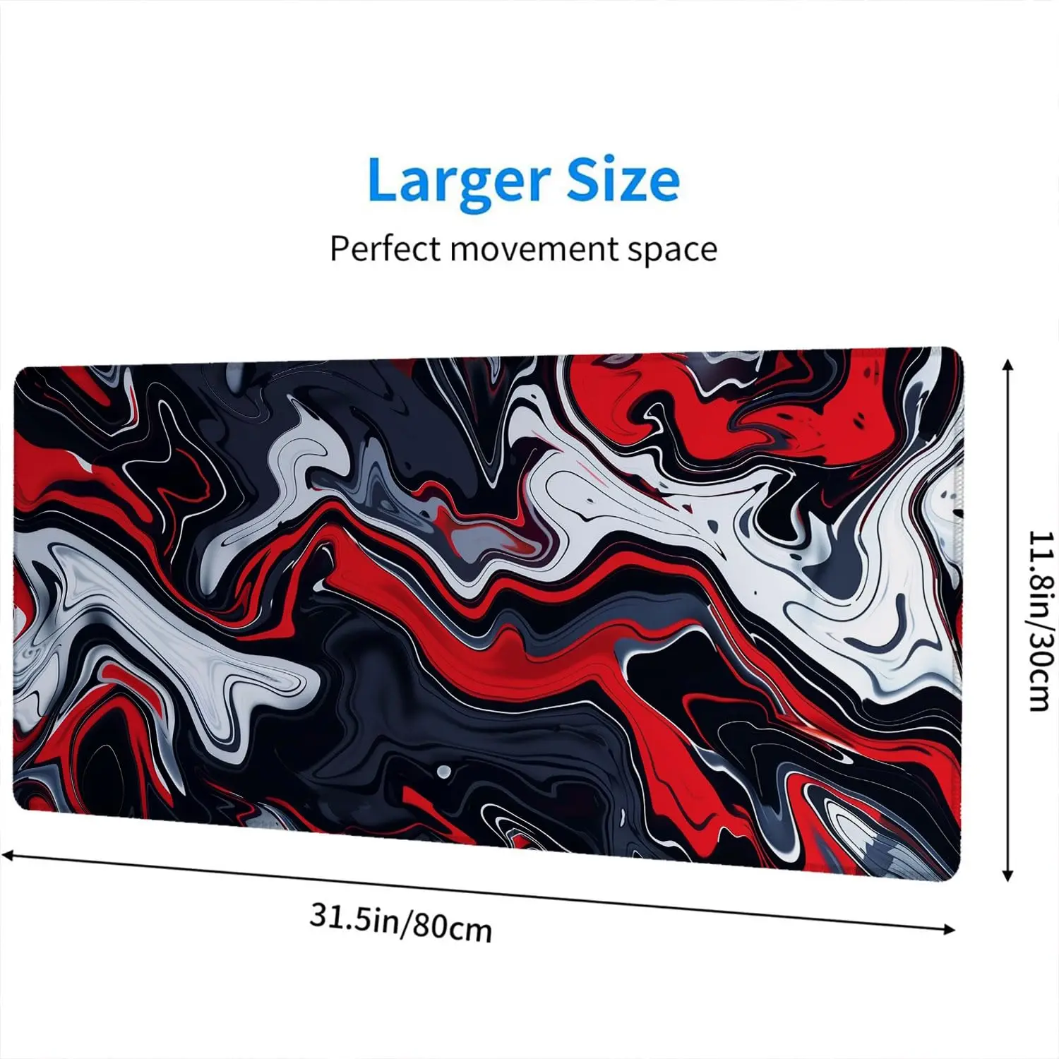 لوحة ماوس ألعاب بنمط رخامي أحمر، وسادات ماوس تجريدية باللونين الأبيض والأسود، سجادات لوحة مفاتيح الكمبيوتر المحمول، حصيرة مكتب، ديكور منزلي للمكتب