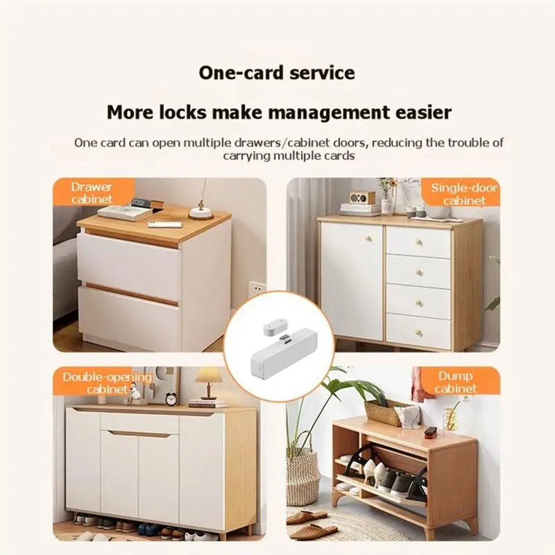 N84R Electronic Drawer Lock No Drill Invisible Smart Cabinet Lock For Furniture Wardrobe