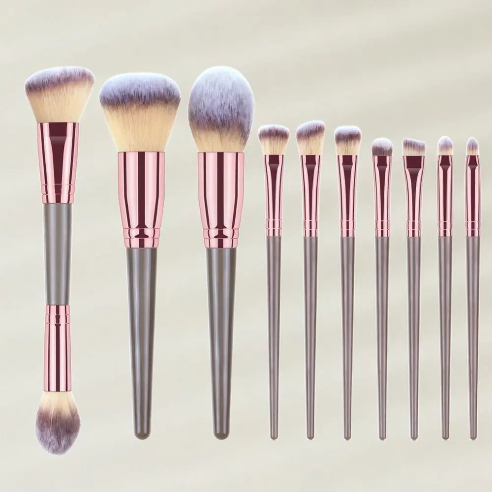 Professional Champagne Makeup Brush Set Soft Synthetic Bristles Foundation Powder Blush Eye Shadow Concealer Beauty Tool Kit