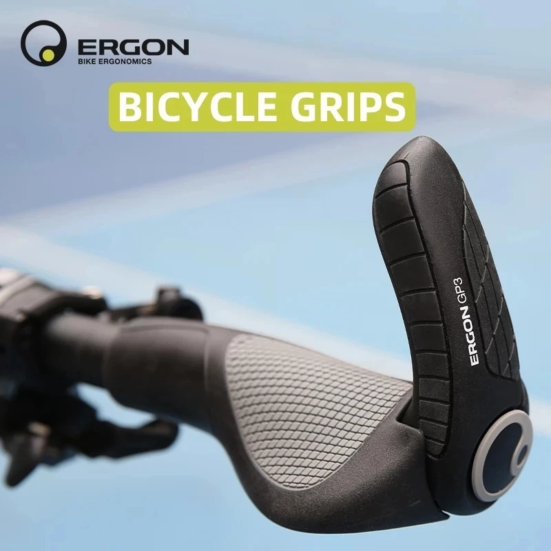 ERGON Mountain Bike Handlebar Grips GP1 GP3 GP5 Bicycle Bar End Mount Clamp Handle Grip Ergonomics Rubber Road Cycling Lock Grip