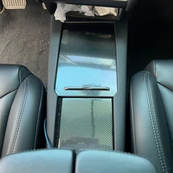 For Tesla Model X 2016-2020 Interior Central Control Panel Door Handle 5D Carbon Fiber Stickers Decals Car styling Accessorie