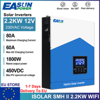 EASUN POWER 2KW Solar Inverter 12V 230V MPPT 80A Solar Charger Controller PV 450V Pure Sine Wave Off Grid Inverter With WIFI