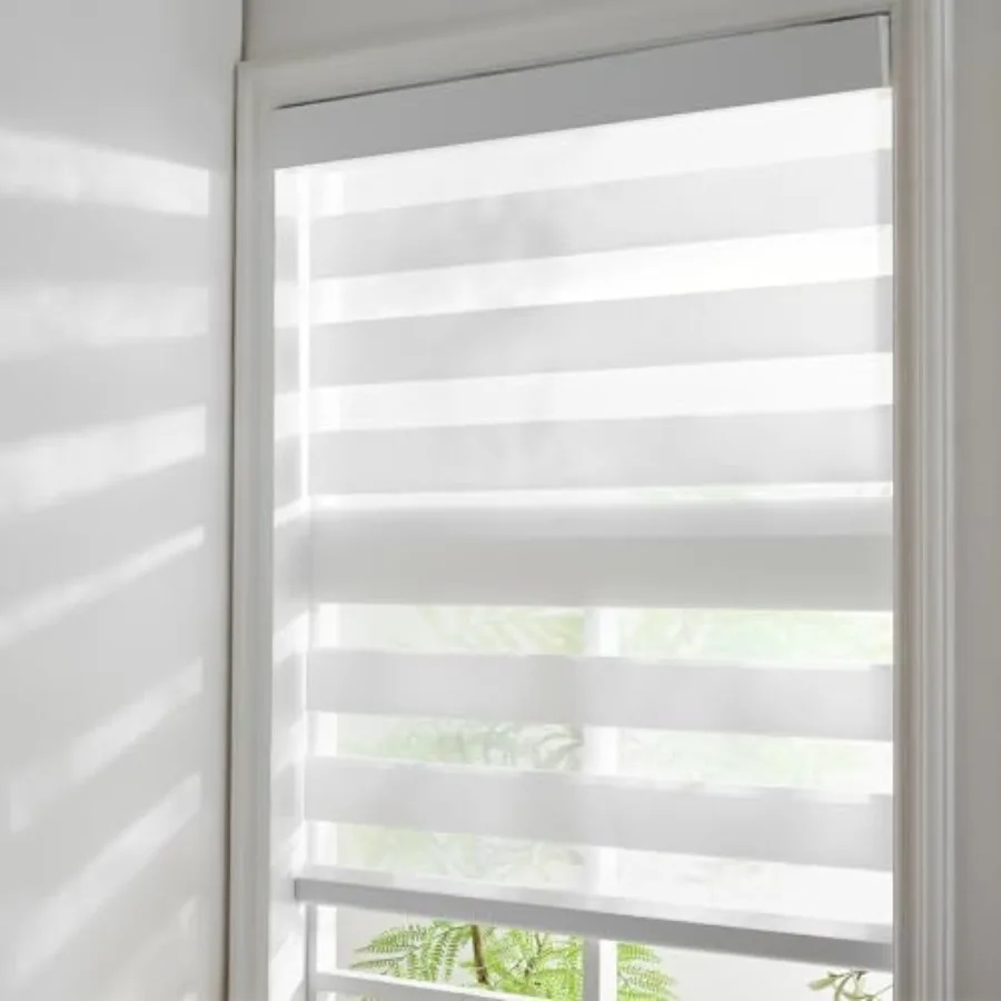 

Zebra Roller Shades, Cordless Zebra Blinds for Window, Dual Layer Roller Window Blinds for Indoor, Light Control Light Filterin