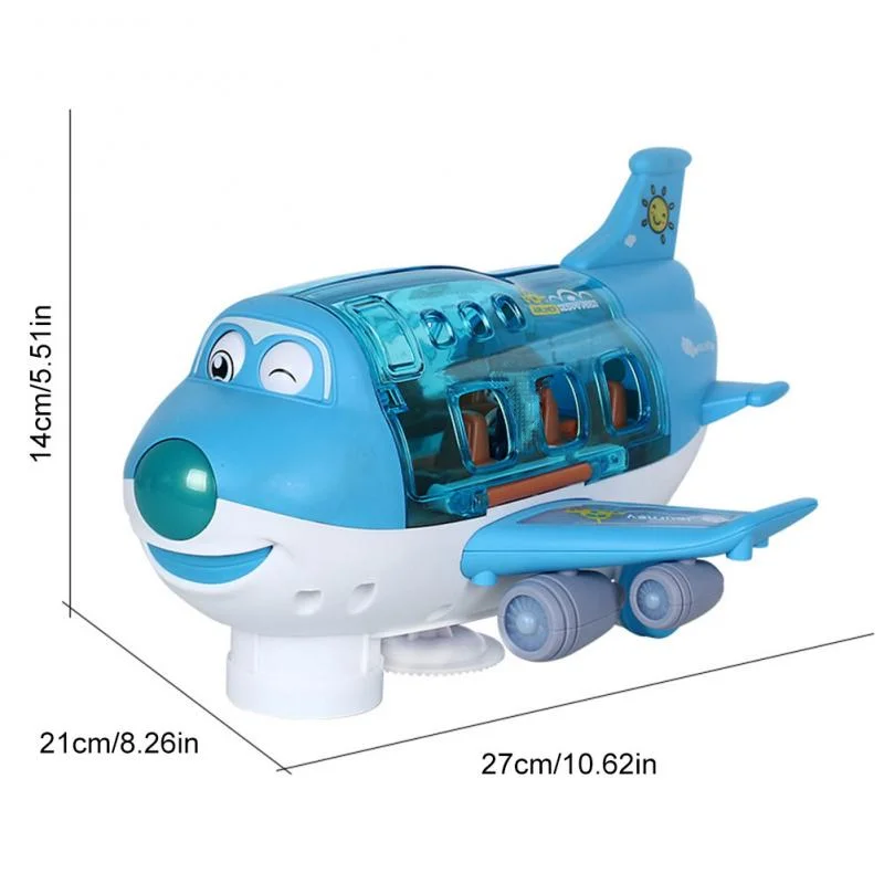 360 Rotating Electric Plane Lights Music Airplane Toys For Kids Bump And Go Action Toddler Toy Plane With LED Flashing Boy Gift