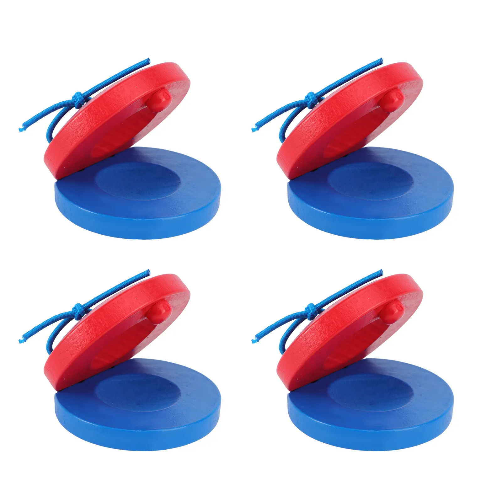 

4pcs Wooden Castanets Musical Instruments Kids Toys Red Blue Material Rhythm Education Gift Ideas Percussion