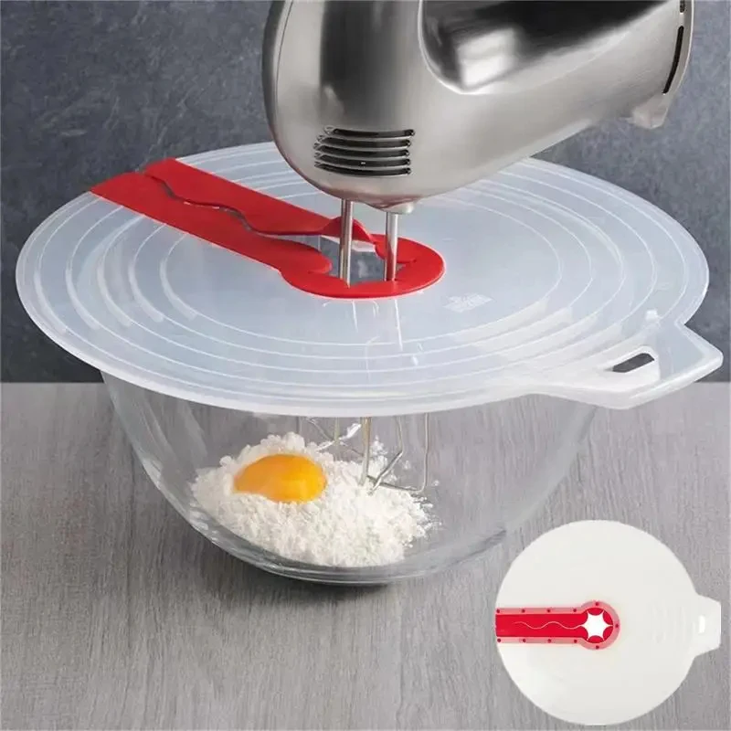 Protetor Anti-respingos de Silicone para Tigela de Mistura: Tampa para Batedor de Ovos e Protetor de Farinha, Utensílio de Cozinha Antiderrapante e Resistente ao Calor
