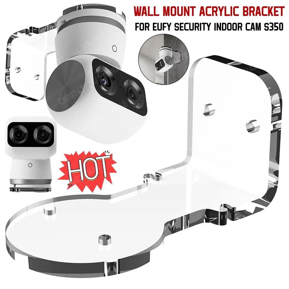 Настенный акриловый кронштейн для камеры Eufy Security Indoor Cam S350, без сверления/сверления
