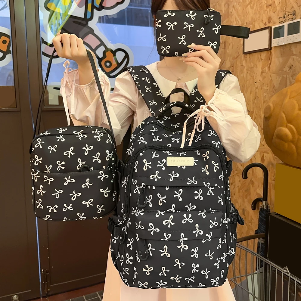 مجموعة حقيبة ظهر مكونة من ثلاث قطع، متعددة الاستخدامات، سعة كبيرة، نمط Instagram الجديد، مكانة، جمالية عالية، حقيبة ظهر لطلاب المدارس الثانوية