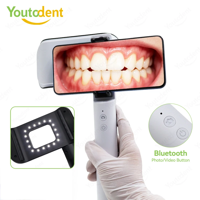 Youtodent Handheld Dental Flash Photography Light LED Photo Video Flash Light Oral Lamp with Bluetooth Control Dentist Tool