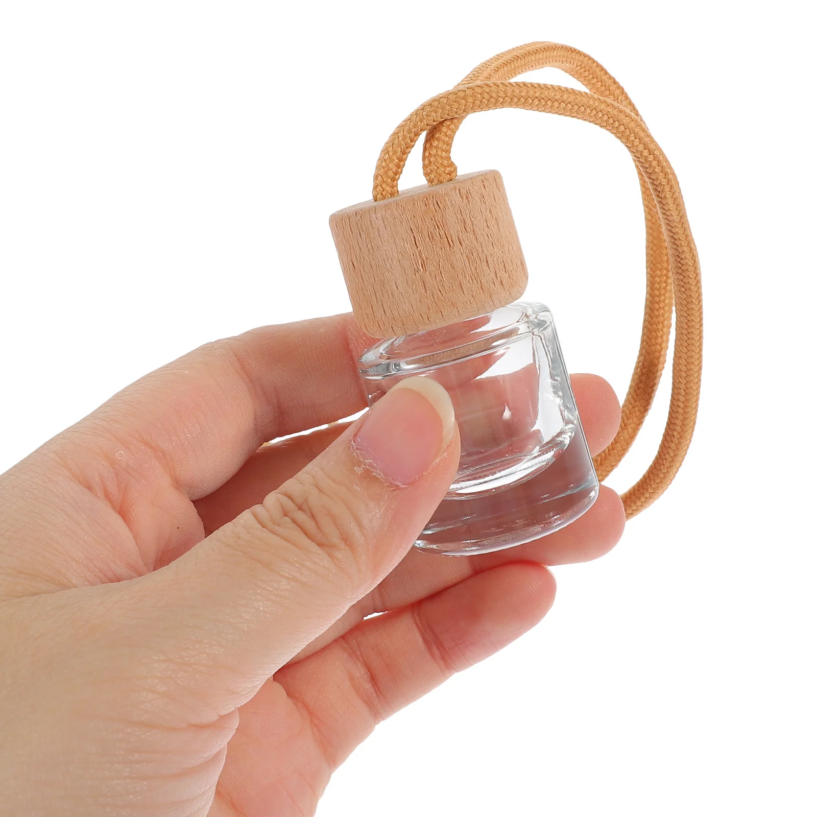 

10pcs Perfume Bottle Pendants Car Essential Oil Diffuser Hanging Air Freshener Refillable Glass Bottle For Car Home Decor