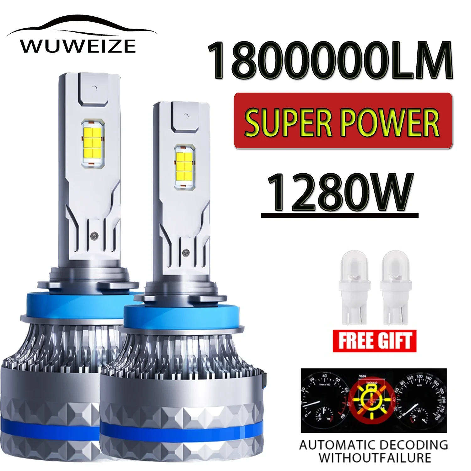 WUWEIZE  LED LED H7  High Intensity LED Canbus Project Led Car 12V 24V 36V Headlight 9005/HB3 9006/HB4 H1 H7 H4 H11