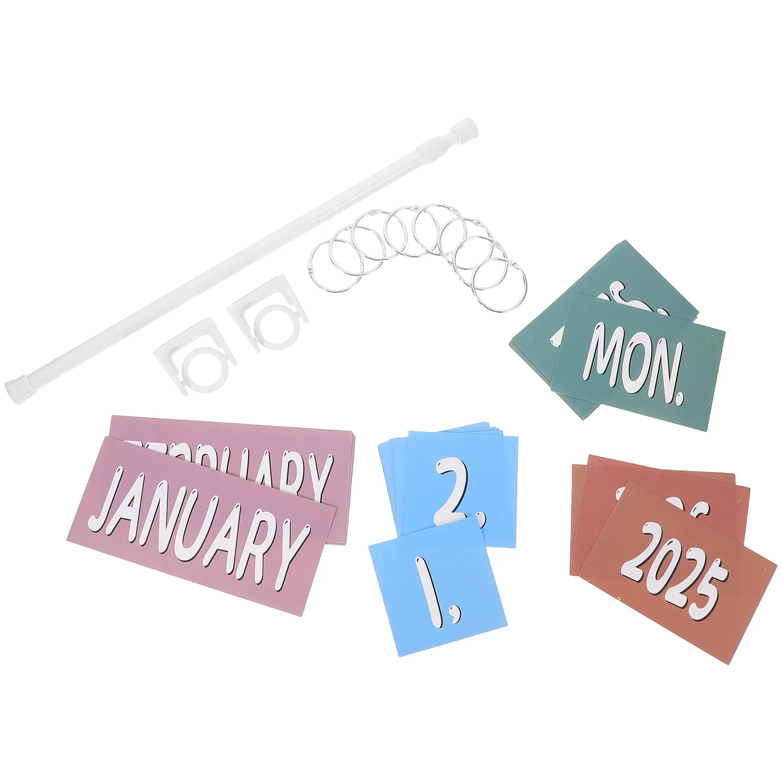 

1Set Flip Calendar Bulletin Board Vintage Boho Style Classroom Decoration Organize Teaching Time Concepts Calendar Cards