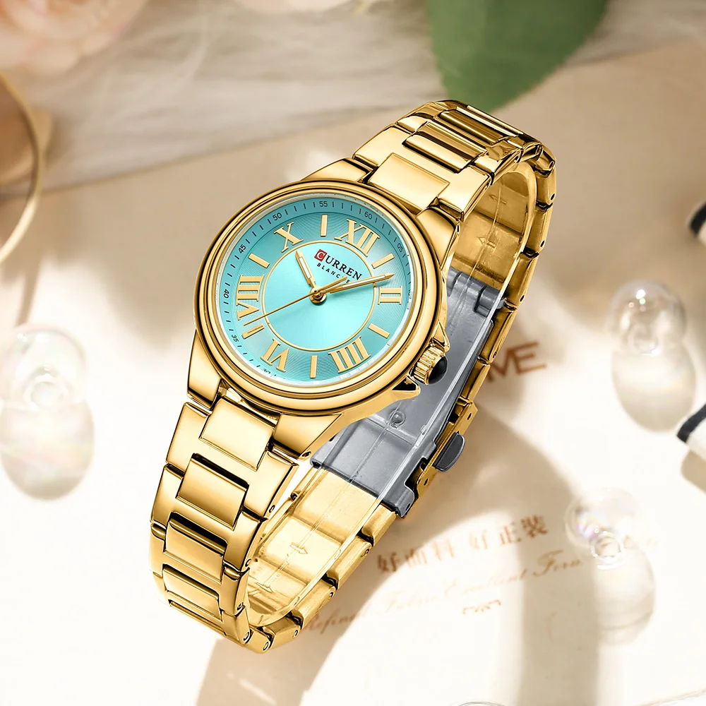 CURREN Fashion New Luxury Women Bracelet Quartz Watches For Women Wristwatch Stainless Steel Watch Lady Sports Dress Clock Gift