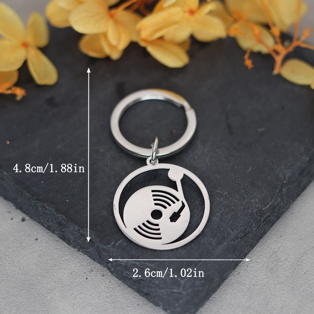 Chandler Music Record Pendant Record Key Chain Song Theme Jewelry Gift for Music Lover Jazz Band Rock Band Musical Jewelry