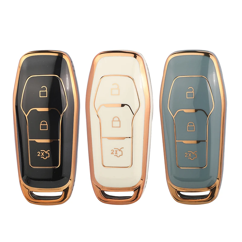 

jingyuqin Car Remote Key Case TPU Cover Holder For Ford Focus 3 4 ST Mondeo 5 MK5 Mustang F-150 Explorer Edge Fiesta Kuga MK3 4