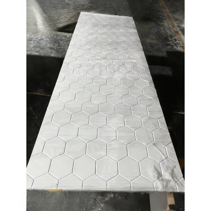 Custom acrylic faux stone engraved pattern background wallboard for home decoration