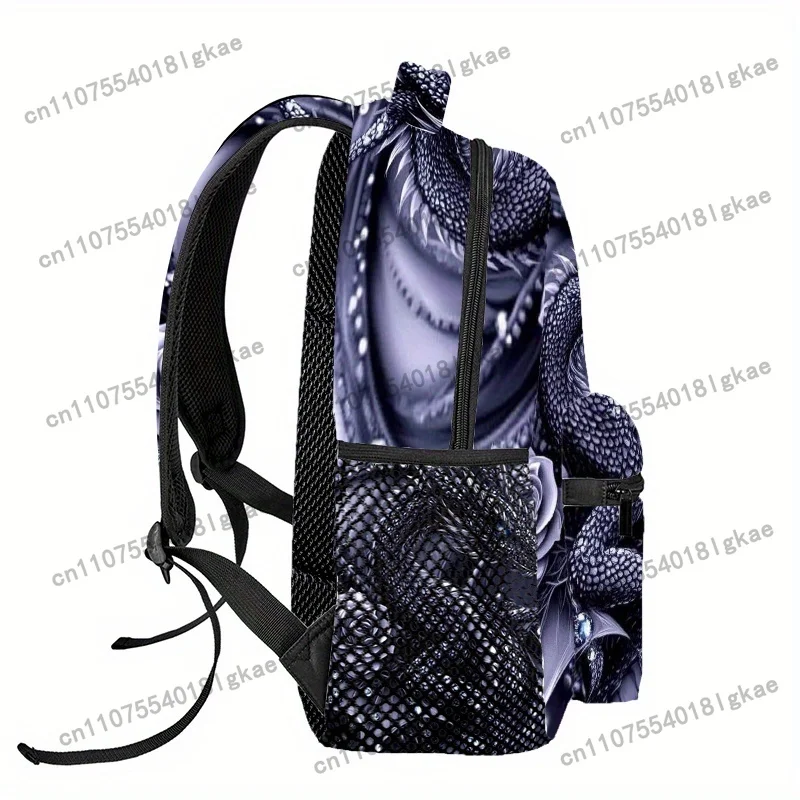 Rose Dragon (3) Outdoor Sports Double Shoulder Backpack, Adjustable Comfortable Straps Suitable for Hiking Beach Travel Yoga