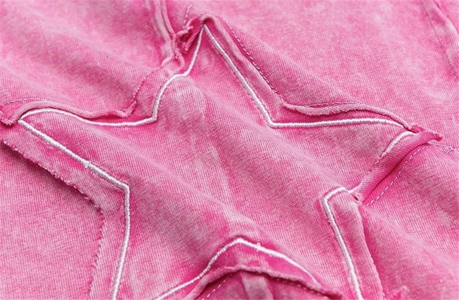 Stars Patch T Shirt Mens Streetwear Hip Hop Y2k Casual Tees Tops Men Oversized Harajuku Vintage Short Sleeve T-Shirts Male