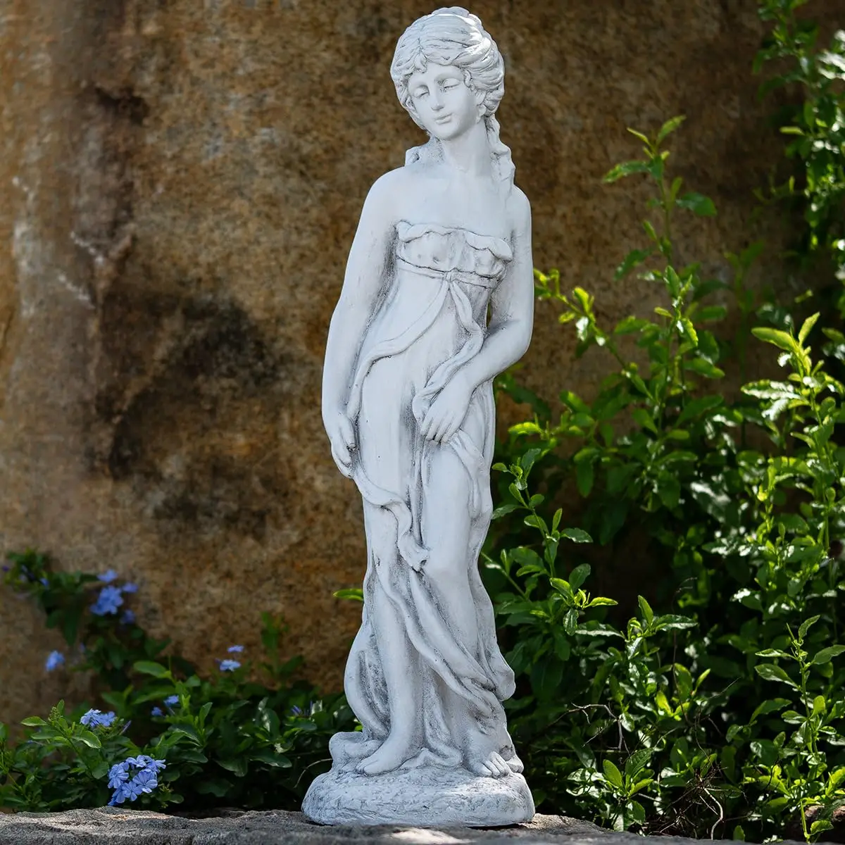 Outdoor Goddess Statue, Garden Beauty Decoration, Graceful Female Figure Sculpture, Catholic Concrete Finish Art, Customized