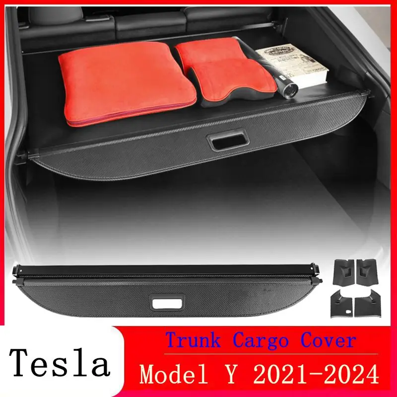 

For Tesla Model Y Trunk Cargo Cover Rear Rack Privacy Security Shield Partition Curtain Carrier Model Y 2024 2023 2022 2021