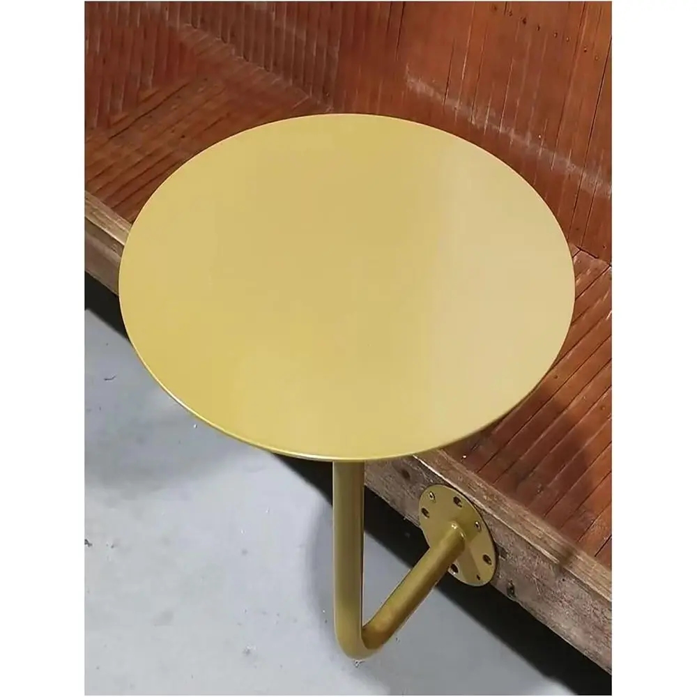 

Wall-Mounted Bar Table with Wrought Iron Top, L-Shaped Coffee Table, Vintage-Inspired Dining Desk, Space-Efficient Wall Desk for