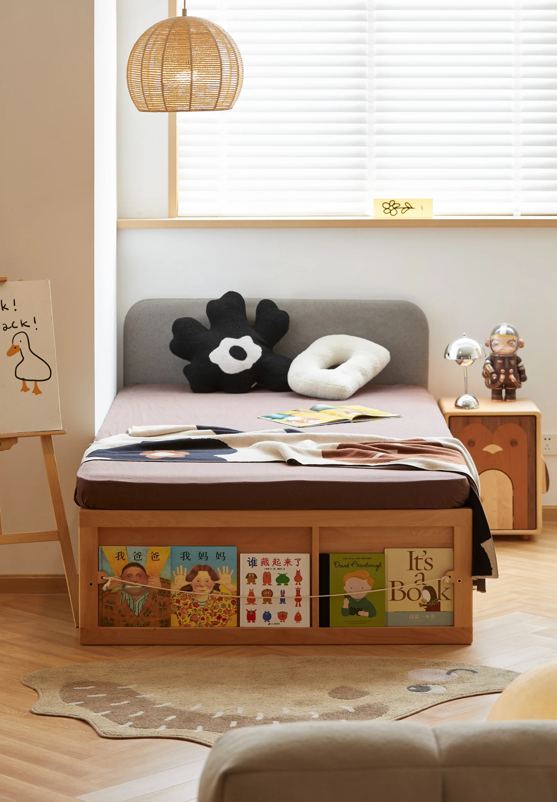 

For Kids Bed for Boy Solid Wood Ottoman Bed with Drawer Large Storage Child's Beds for Girls