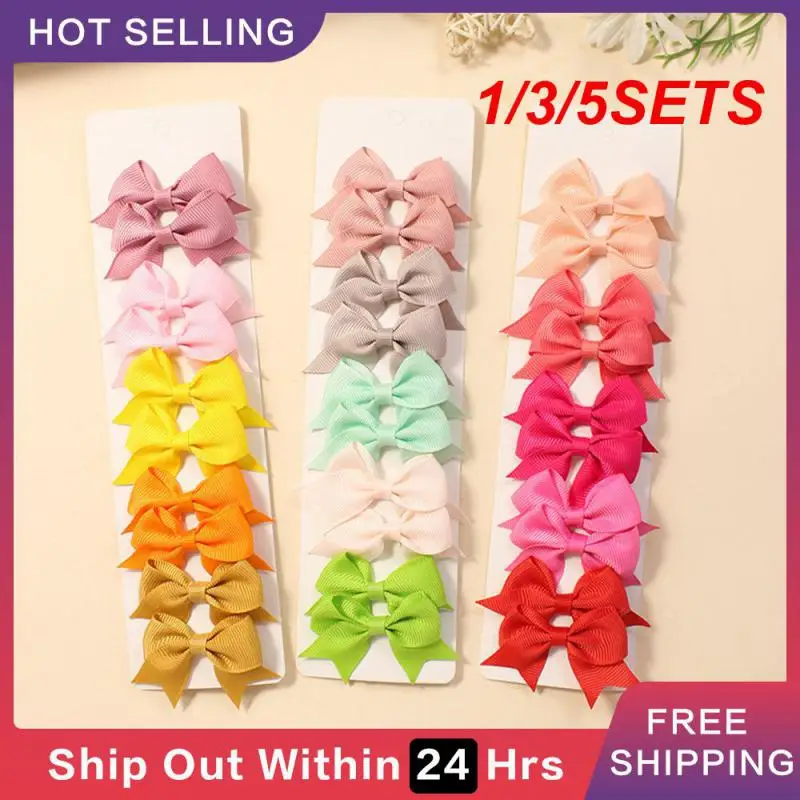 1/3/5SETS Butterfly Hairpin Handmade Soft Children's Solid Color Hairpin Girl's Hairpin Handmade Hair Clip Best-selling