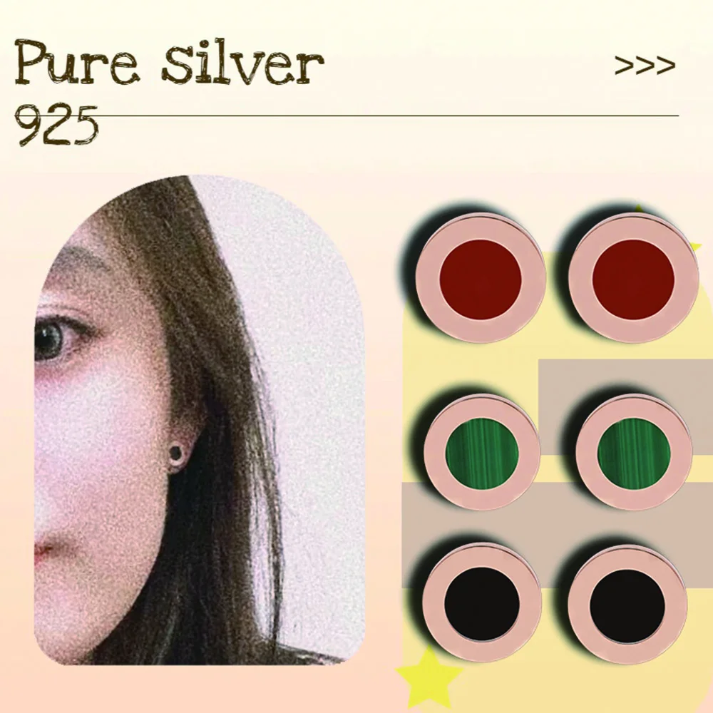 

Wear fashionable and simple round pure silver earrings S925 for daily commuting, women's earrings, Valentine's Day gifts
