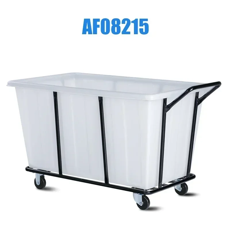 Cleaning Trolley Plastic Laundry Trolley White Wheeled Laundry Trolley Commercial and Industrial use durable