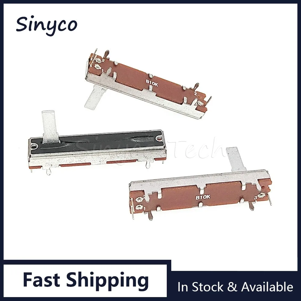 2PCS SC3021N 45MM Straight Slide Potentiometer B10K 4.5CM Mono 3Pins Mixer Fader B103 Stroke 30mm Handle Length 15mm