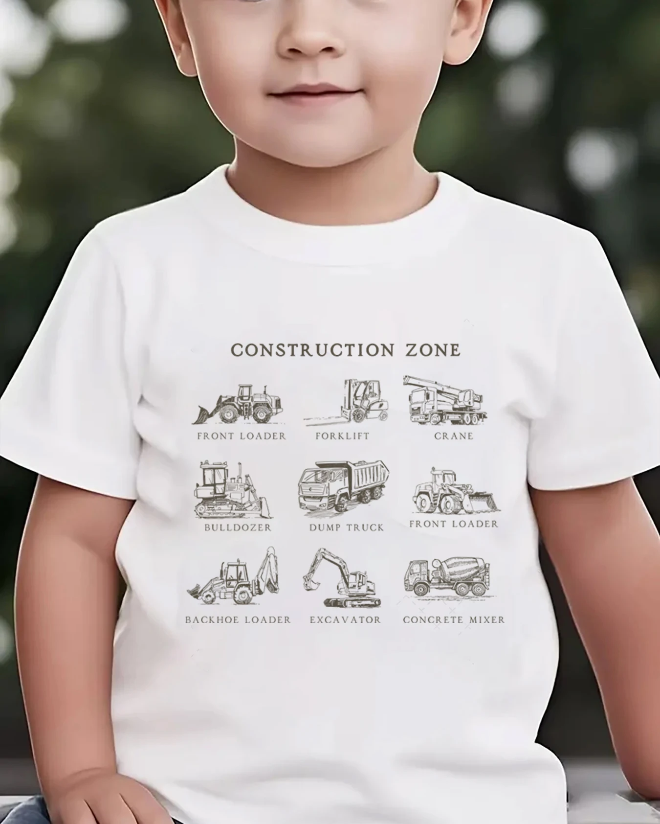 Construction Truck Graphic Tee Construction Zone Vehicles Toddler Boy Tee Soft Casual Top Construction Gift Kids T-Shirts