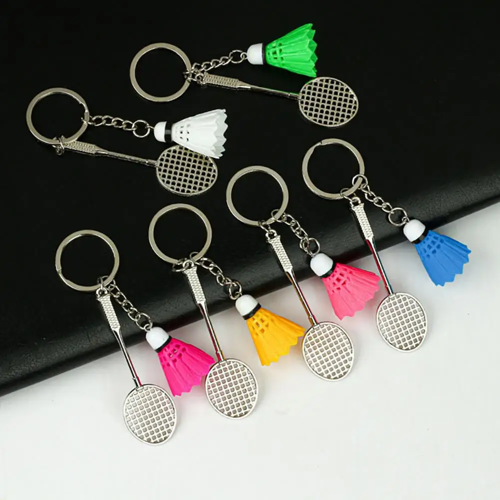 Mini Badminton Keychain Badminton Racket Backpack Accessory Sports Keyring Gifts for Badminton Lover Players